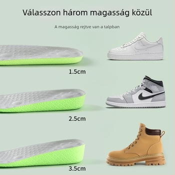 Magasságot növelő teljes talpbetét, ütéscsillapító, légáteresztő, antibakteriális és dezodoráló, Popcorn Martin csizmákhoz, uniszex.