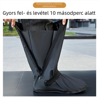 Új esőcsizma védőburkolat, vízálló és csúszásmentes, férfiaknak és nőknek, magas szárú, megerősített, tartós, nagy méret