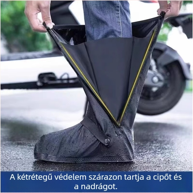 Új esőcsizma védőburkolat, vízálló és csúszásmentes, férfiaknak és nőknek, magas szárú, megerősített, tartós, nagy méret