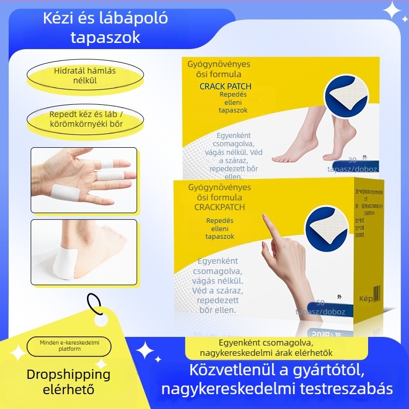 Ragasztó tapaszok száraz, repedt kezekhez és lábakhoz