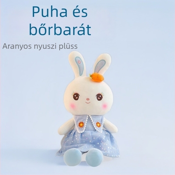 Nagy plüssnyuszi, alvó párnás nyuszi és rongybaba, lányok születésnapjára