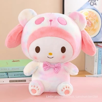 Sanrio Tie-Dye sorozat: színes átalakuló plüssfigurák Panda, Cinnamoroll és Kuromi