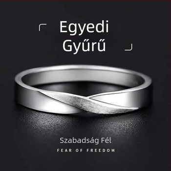 Férfiak számára minimalistikus, összetett mintázatú, nyitott végű gyűrű, többszörös viselésre alkalmas