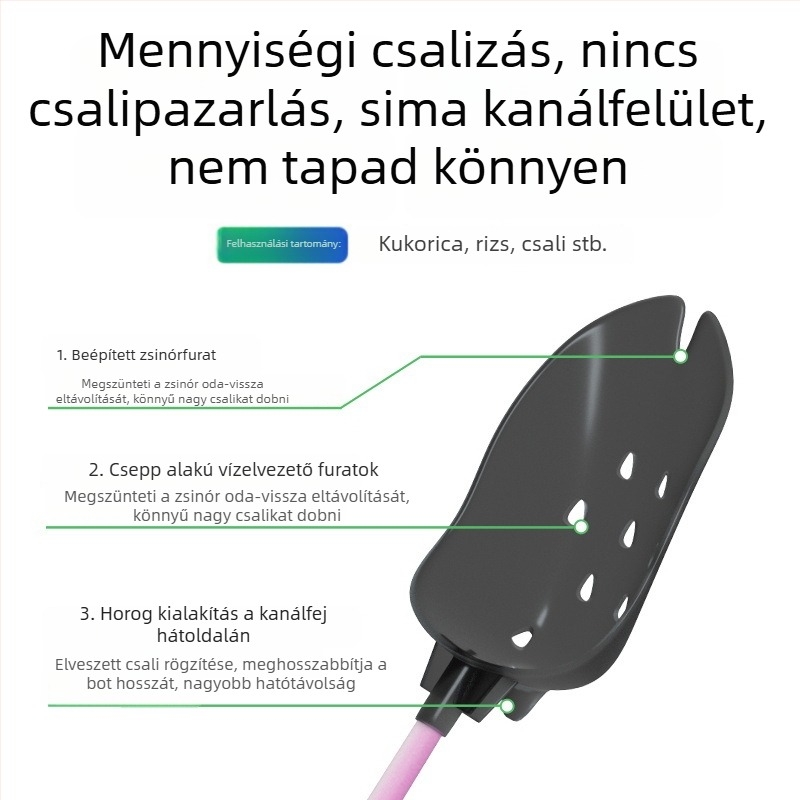 Yichen rozsdamentes acél etetőkanál – hosszú dobású etetőkanál fej sziklához