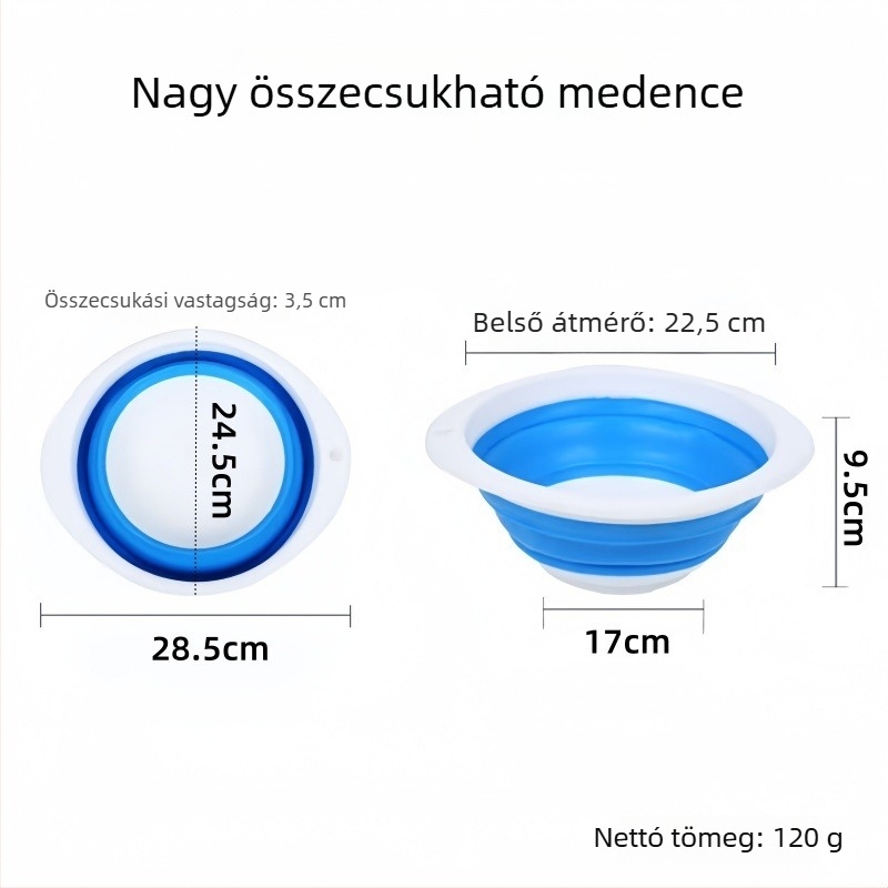 Összecsukható csalihordó és etetőedények, etetőtál és nyitható etetőmedence – gumiból