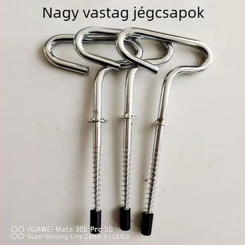Szakosított jéghez használható horgászati szegek, sátor rögzítéséhez jégen hóban, jéglyukfúró eszköz, menetes hószeg