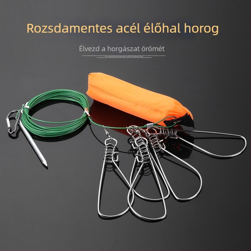 Rozsdamentes acél halzár, drótos halsortoló eszköz, horgászfelszerelés