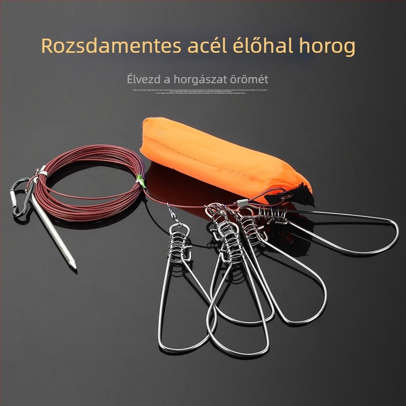 Rozsdamentes acél halzár, drótos halsortoló eszköz, horgászfelszerelés
