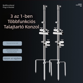 Rozsdamentes acélból készült többfunkciós talajon használható horgászállvány etetőtálcával