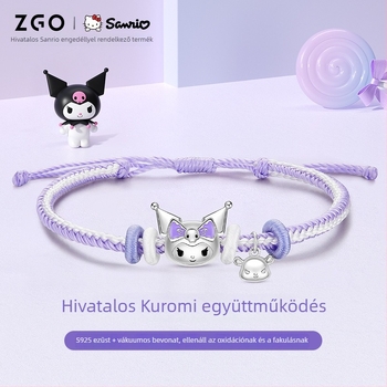 Zhenggang x Sanrio Kuromi ezüst karkötő nőknek, új 2024-es modell, elegáns születésnapi ajándék