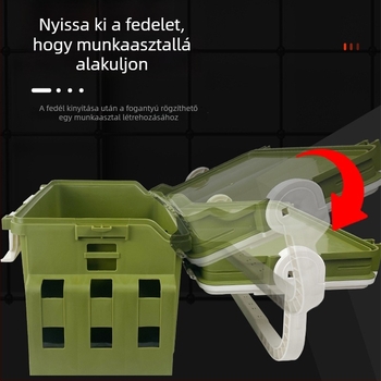 Többcélú hordozható horgászdoboz bottartóval – tengeri horgászathoz kezdőknek, teljes készlet kiegészítőkkel
