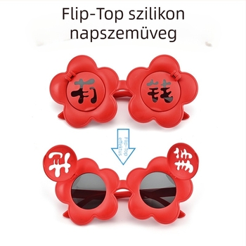 Gyerekeknek készült polarizált napszemüveg pénz témával, Új Év hangulatában, flip-up mechanizmussal