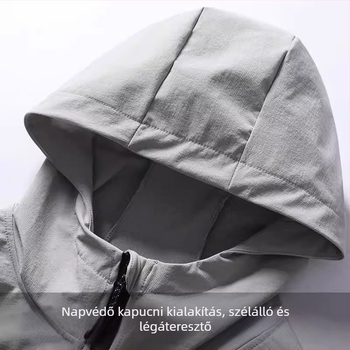 Férfi őszi szélálló kapucnis dzseki cipzárral, gyorsan száradó edzéshez és futáshoz