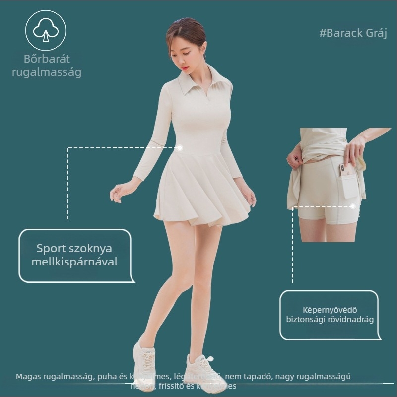 Női 2025-ös magas minőségű sportos ruházati készlet: sportos ruha és polo szoknya a badminton, tenisz és golf számára