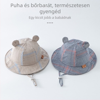 Baba halászkalap medvefüllel, állítható széles karimával, koreai stílusú napvédő sapka tavasszal és ősszel, fiúk és lányok számára