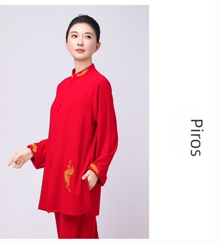 Női Tai Chi ruha, hosszú változat, Eight-Section Brocade edzőfelszerelés