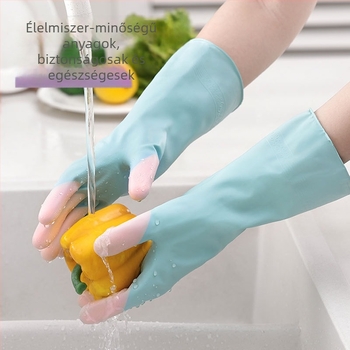 Latex kesztyűk – vízálló gumikesztyűk mosáshoz, háztartási feladatokhoz, konyhai mosogatáshoz; színes, tartós tisztításhoz