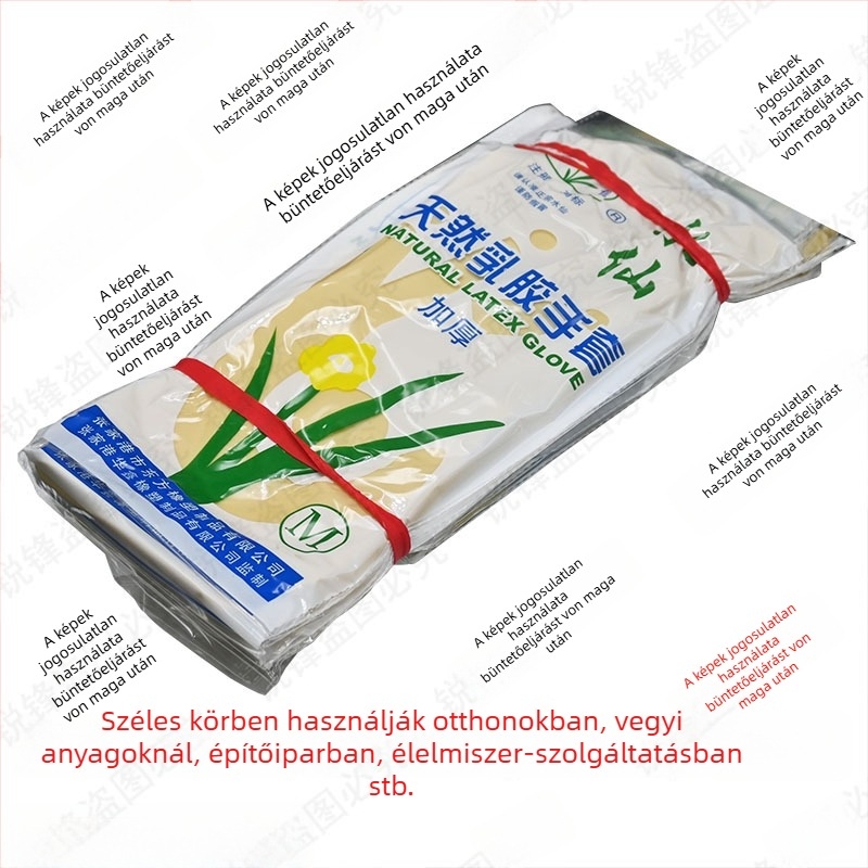 Narcissus vastag latex kesztyűk, vízálló háztartási kesztyű mosáshoz és mosogatáshoz, sárga