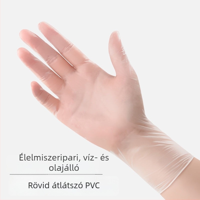 12 hüvelykes hosszúságú egyszer használatos PVC kesztyűk, élelmiszer-minőségűek, mosogatáshoz és háztartási feladatokhoz, vastagított kivitel cateringhez