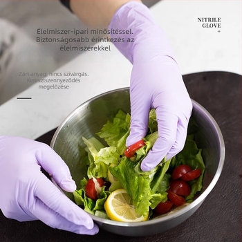 Élelmiszer-minőségű nitril kesztyűk, egyszer használatos, konyhai és otthoni használatra