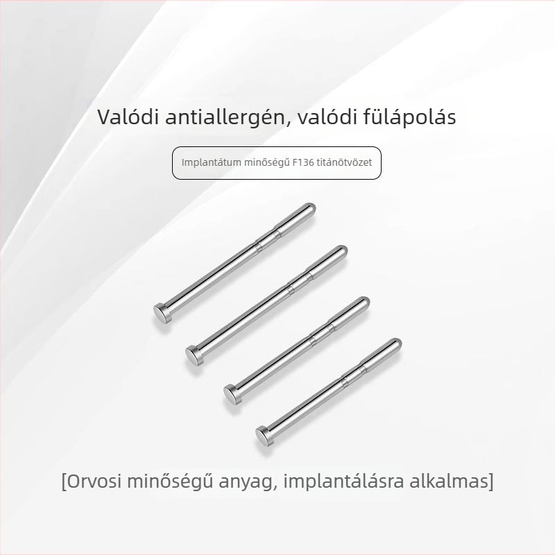 F136 orvosi titánötvözetből készült fülbevaló, implantálható, uniszex, egyszerű stílus