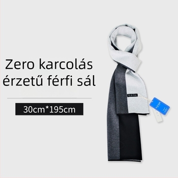 Férfi gyapjúkeverék sál, téli, elegáns dizájn, koreai hatású stílus, sokoldalú színösszeállítás, születésnapi ajándék