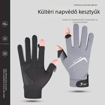 Ice Silk napvédő férfi kesztyű – ujjtelen, vezetéshez, csúszásmentes, érintőképernyő, lehajtható fedél, szabadtéri sportokhoz, hegymászás, horgászat