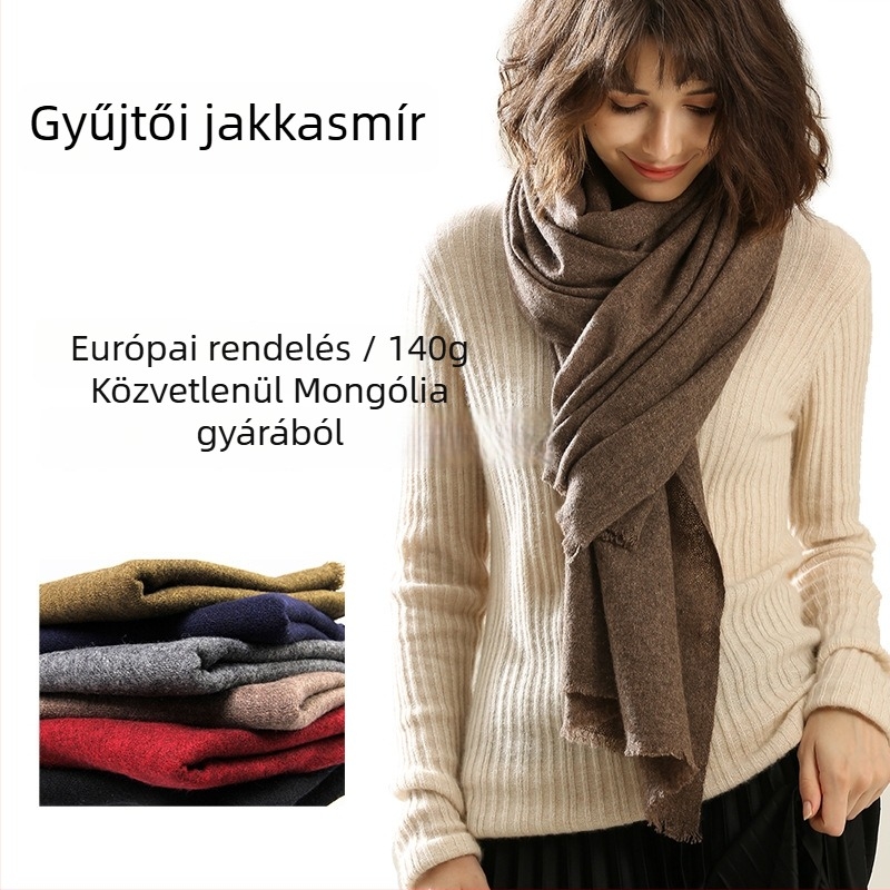 Yak kasmír sál, 70×194 cm, uniszex, egyszínű, meleg téli kiegészítő