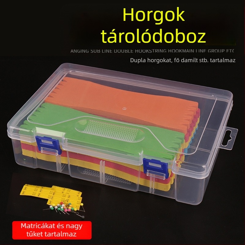 Horog- és damil tároló doboz tengeri horgászathoz hablapos alap