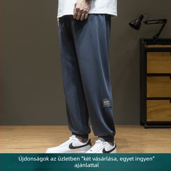 Xiyue Modal anyagú gyűrődésmentes férfi sportnadrág nyárra, vékony, laza szabású jogger-stílusú, elasztikus végekkel