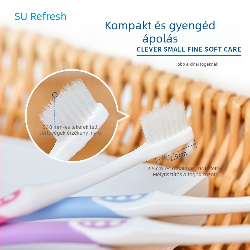 Sushuang fogkefe puha sörtékkel, kis fej, mélytisztítás, otthoni használatra, családi csomag felnőtteknek és terhes nőknek, ínyvédelem