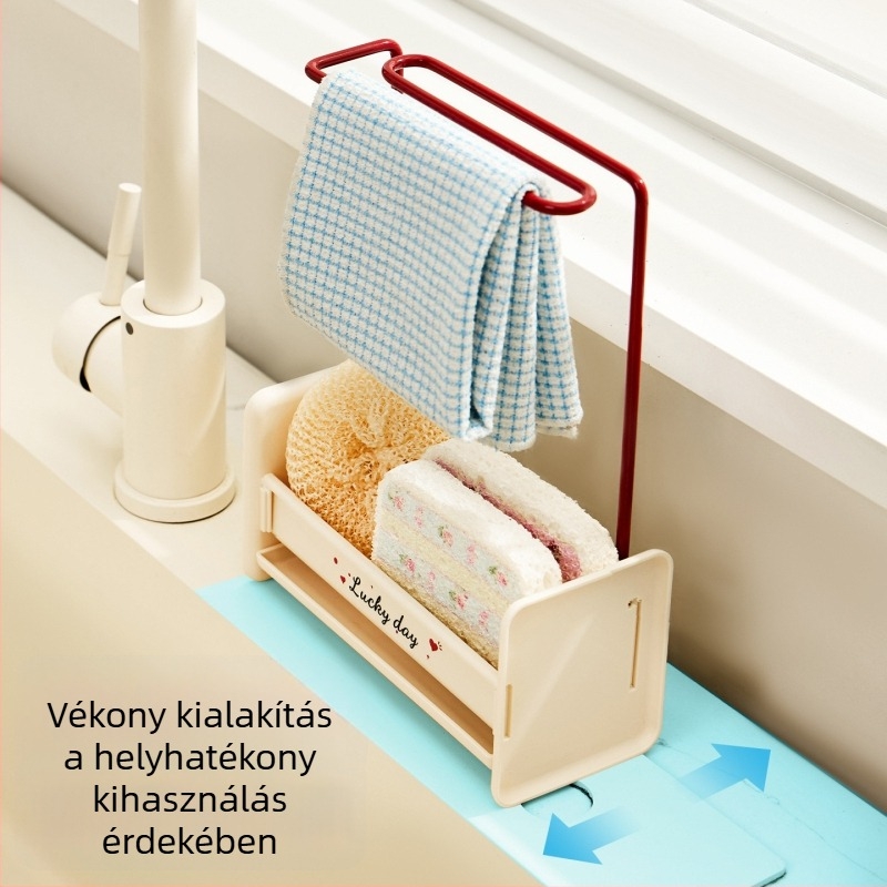 Konyhai törlőkendők és szivacsok tárolója — falra és asztalra szerelhető, fúrás nélkül