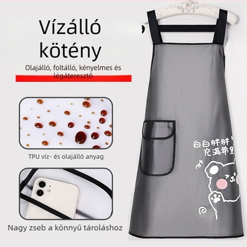 Női ujjatlan konyhai kötény, vízálló és olajálló, átlátszó, otthoni és catering használatra