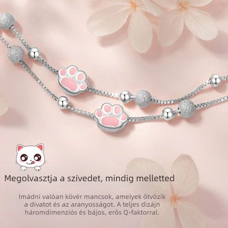 Macska karma medál és karkötő szett csillagos hatású friss stílus, 2024 tavasz, uniszex ékszer