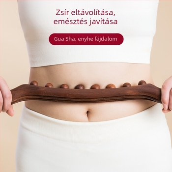 Fából készült masszázs rúd gua sha-hoz, meridián tisztítás, egész testre használható, nyak- és vállmasszírozó.