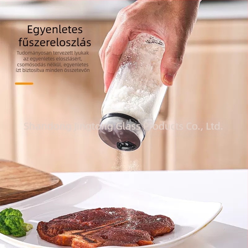Magas hőállóságú boroszilikát üveg fűszertartók – konyhai só- és MSG tartályok, grillezéshez
