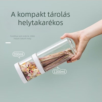 Camellia Berger Egymásra helyezhető, zárható átlátszó műanyag tárolóedény – konyhai tárolás nassolnivalók és diófélék számára