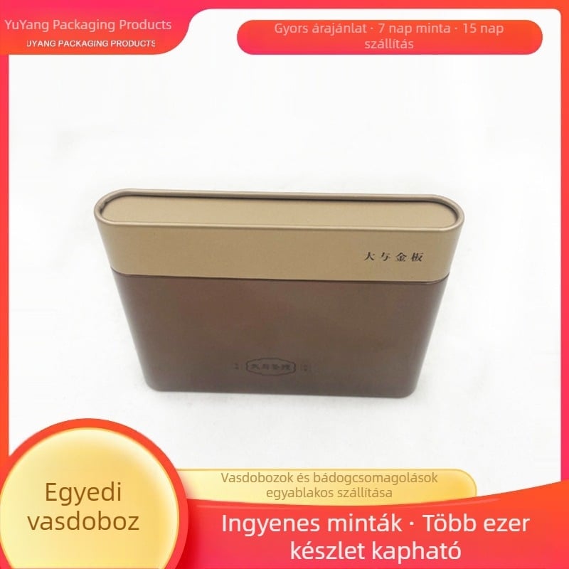 Személyre szabott ovális teafémdoboz, 50 g, zárt, hordozható tea tároló