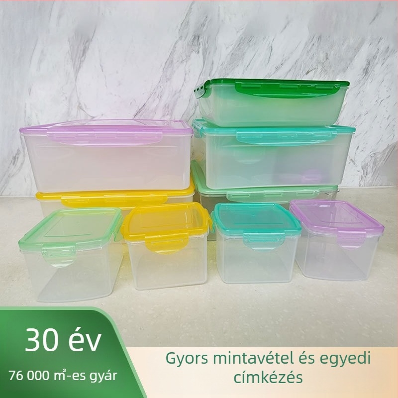 Nagy kapacitású, átlátszó zárható tartály gyümölcsök és zöldségek tárolására, mikrohullámú sütőben használható és hőálló
