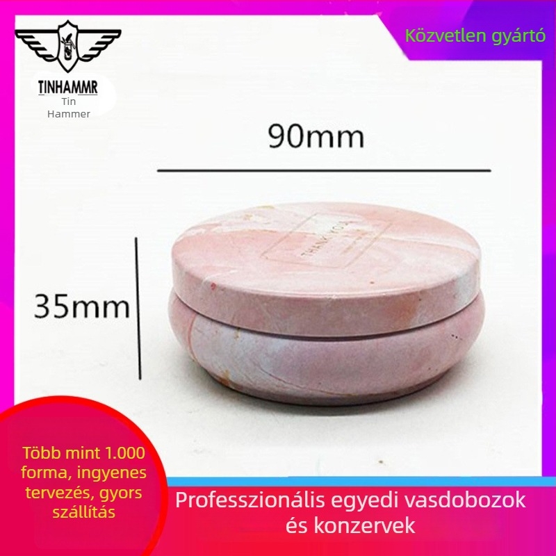 Ónlemezből készült kerek fémdoboz illatos gyertyákhoz, teához és édességekhez