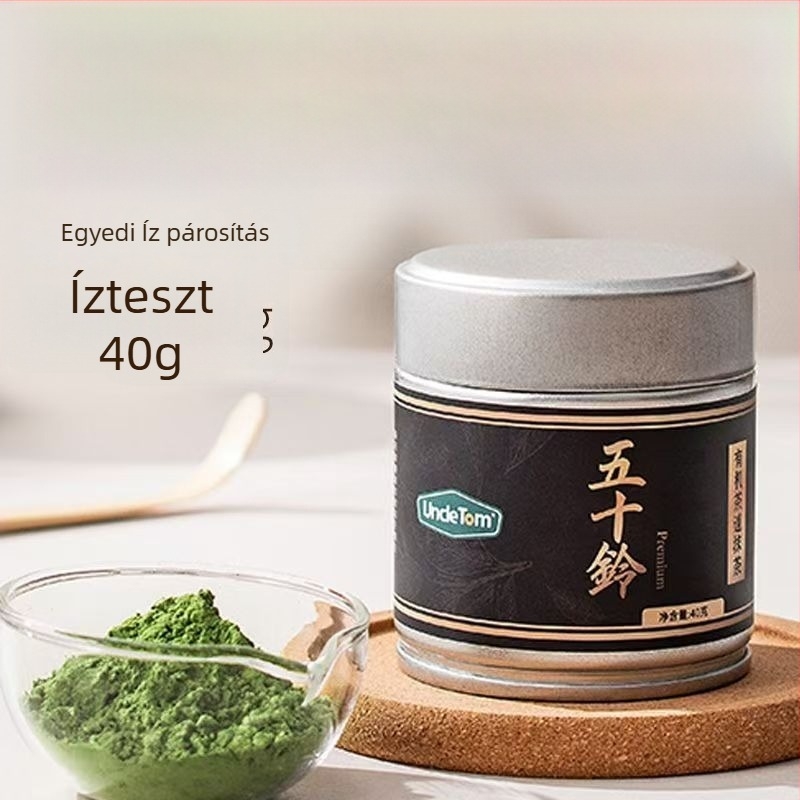 Matcha por doboz, kör alakú fémdoboz, nedvességálló, élelmiszer-minőségű, zárt