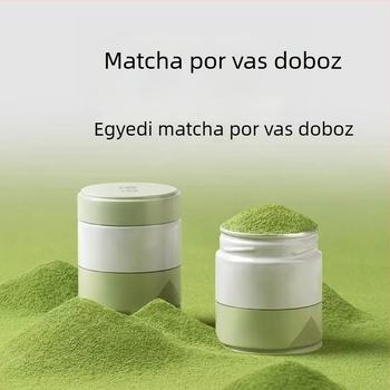 50 g Matcha por fémtartály, könnyen nyitható fedéllel, testreszabható teás doboz