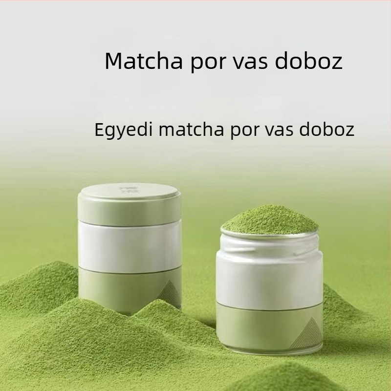 50 g Matcha por fémtartály, könnyen nyitható fedéllel, testreszabható teás doboz
