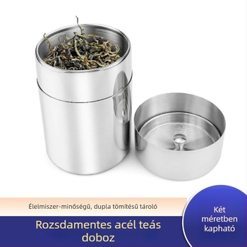 304 rozsdamentes acél teás doboz – hordozható otthoni használatra, utazáshoz, lezárható