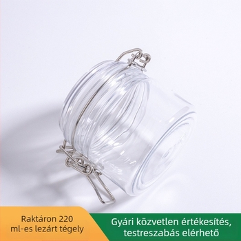 Kerek PET kozmetikai tégely fedővel, 220 ml, zárt, maszkokhoz és krémekhez