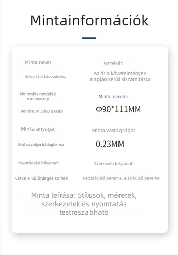 Személyre szabott kör alakú fémdoboz fedéllel, üres doboz általános csomagoláshoz