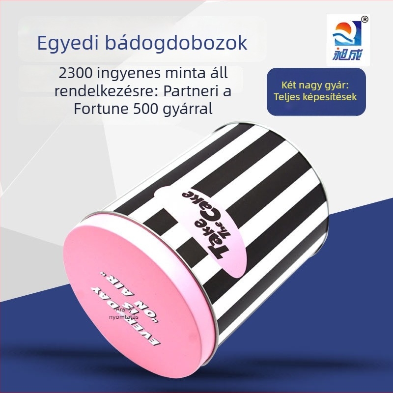 Személyre szabott kör alakú fémdoboz fedéllel, üres doboz általános csomagoláshoz