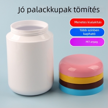 PET zárt tartály fedéllel diófélék, tea és gyógynövények csomagolásához