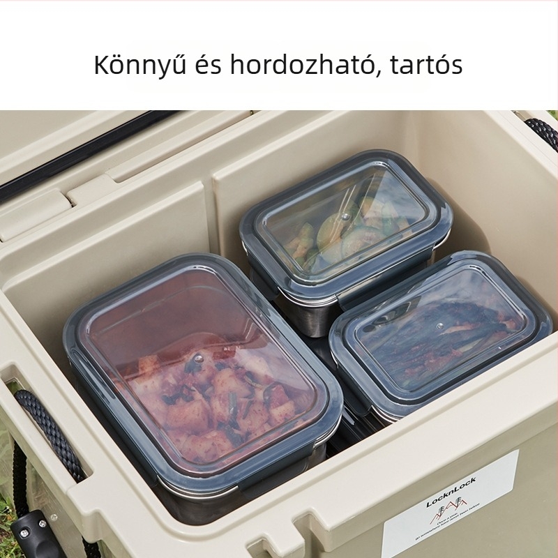 304 rozsdamentes acél ebédes doboz zárható fedéllel – irodai használatra, hűtőben tárolható élelmiszer