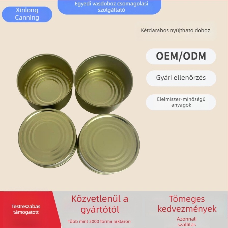Xinlong Két részes konzervdoboz tinplatinából tonhalhoz, marhahúshoz és bárányhoz
